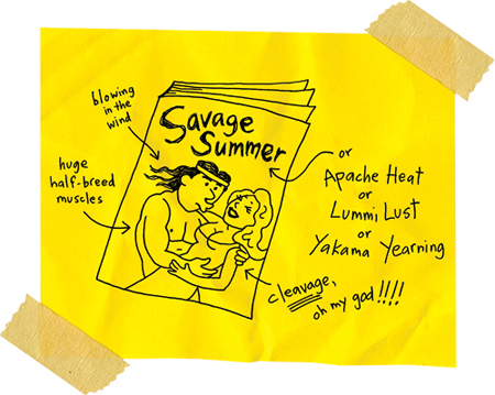 Cartoon from printed page 38 of the novel.