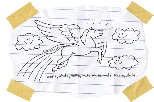 Cartoon from printed page 51 of the novel.