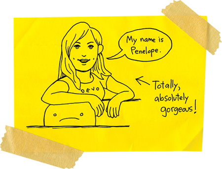 Cartoon from printed page 59 of the novel.