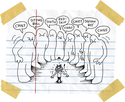 Cartoon from printed page 63 of the novel.