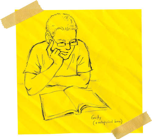 Cartoon from printed page 117 of the novel.