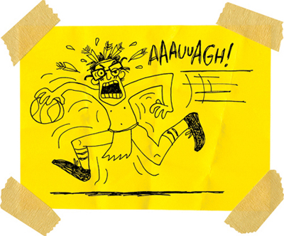 Cartoon from printed page 141 of the novel.