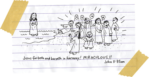 Cartoon from printed page 171 of the novel.